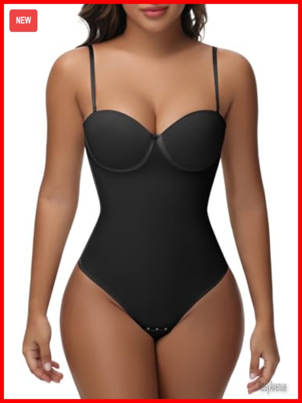 Strapless Shapewear Corset Bodysuit Built-in Bra Adjustable Back Lace